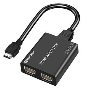 ZI YOUREN HDMI Splitter with HD HDMI Cable, 1 in 2 Out 4K HDMI Splitter for Full